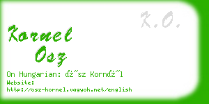 kornel osz business card